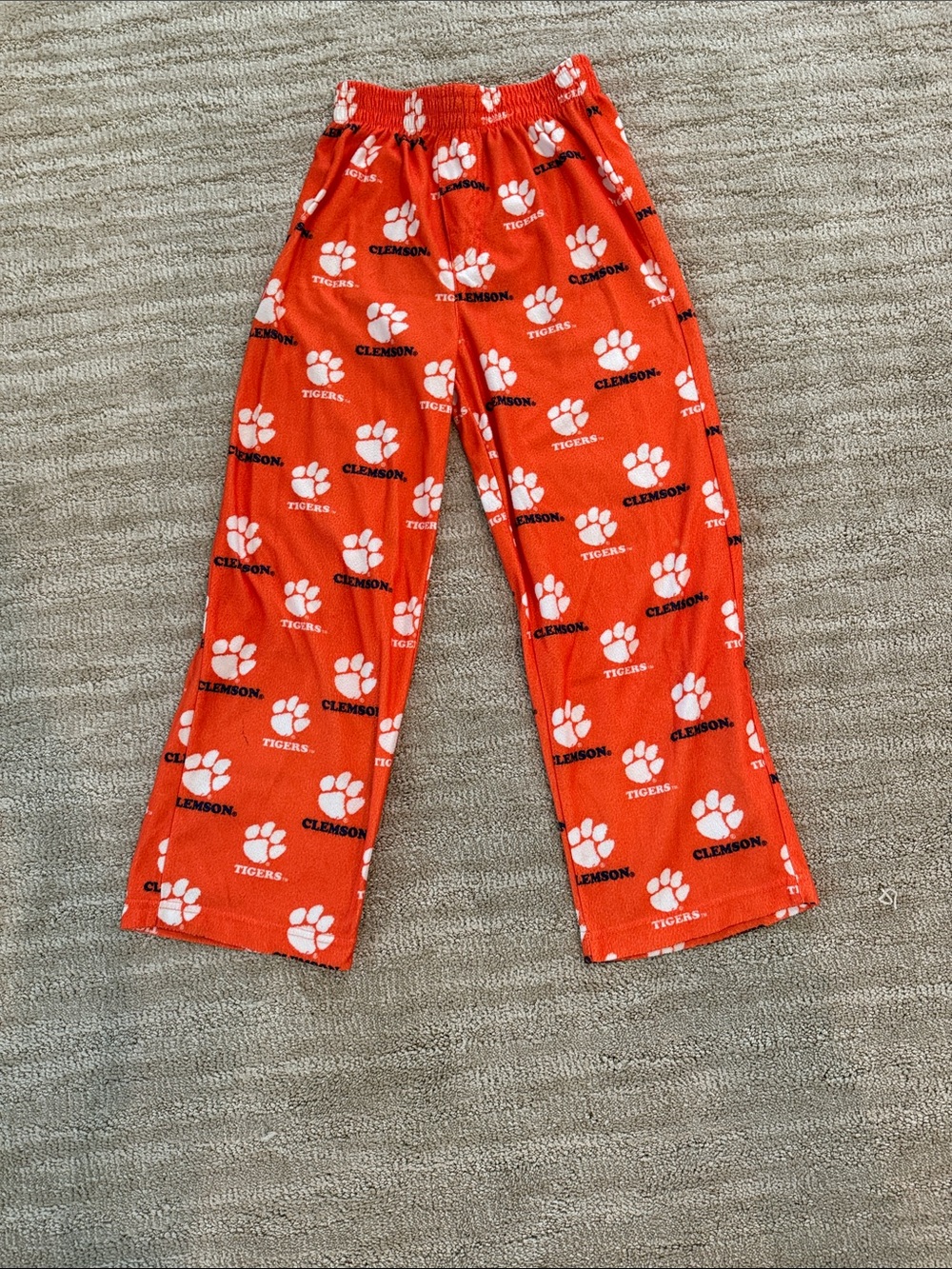 Clemson Orange Kids Pajama Pants with Paw Print